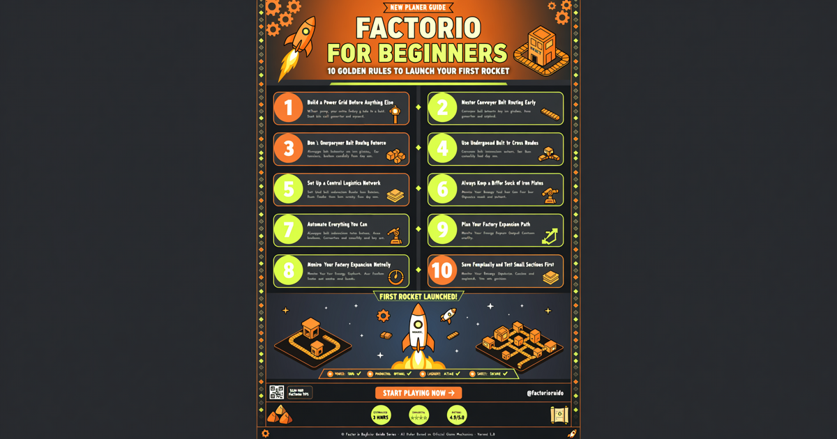 Factorio for Beginners: 10 Golden Rules to Launch Your First Rocket